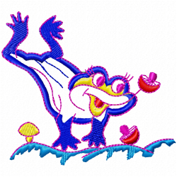 Frogs Embroidery Design 10